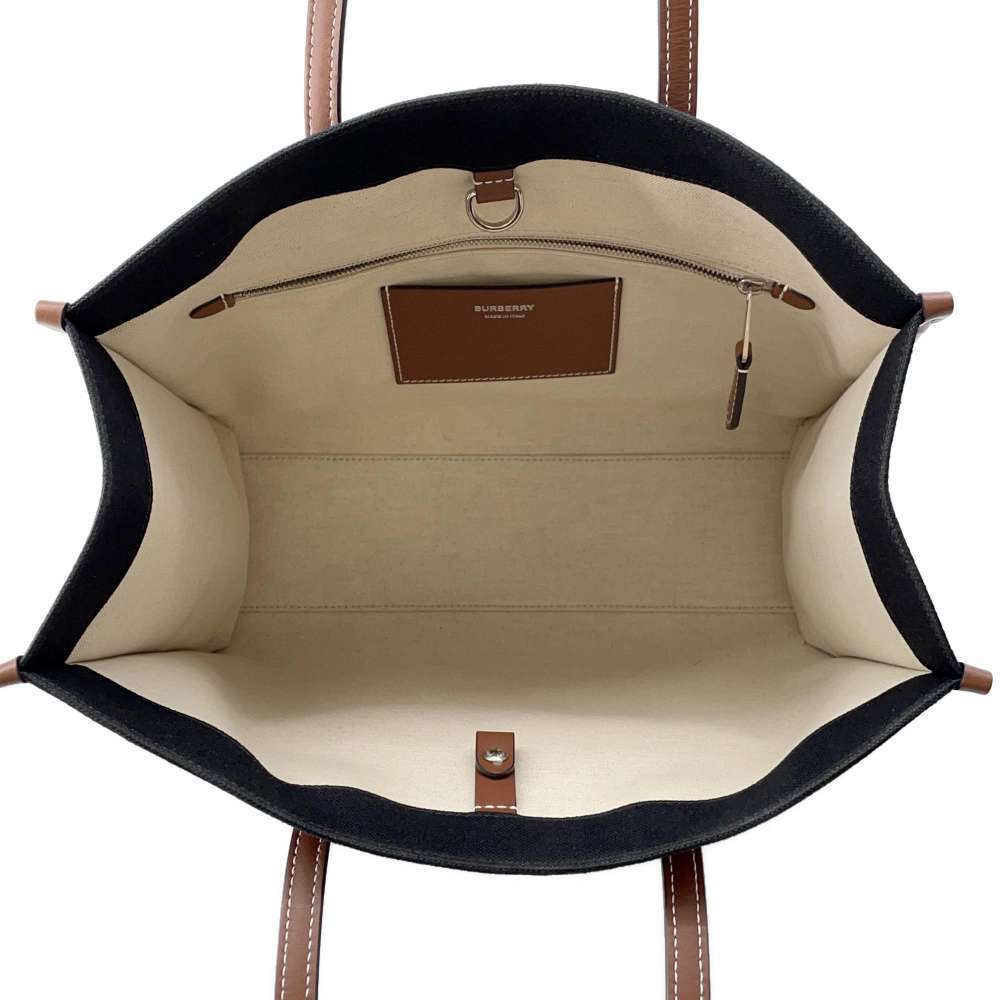 Burberry Freya Tote Canvas Bag Black - Picture 5 of 12